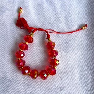 Red adjustable bracelet